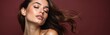 © Vadym - Beauty photo of attractive woman with perfect skin. Female face with closed eyes. The person with makeup has beautiful lips and long hair with light highlights.