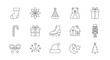 © vectrust - Festive Outline Icons Christmas Holiday Celebration Symbols
