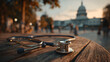 © Jack - Stethoscope on desk with U.S. Capitol in background symbolizing American healthcare system, health policy, government reform, medical legislation, and public health debate