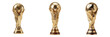 © Dilip - Set of The iconic football world championship trophy in solid gold on transparent png background. Ai generated