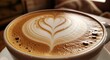 © Saozok - Heart latte art close-up, coffee cup filled with creamy design drink