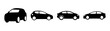 © Siyam - Four silhouettes of black electric cars in a row showing different models