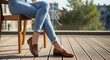 © Velunaris - Effortless style with classic brown leather loafers and light wash jeans, offering comfort and versatility for everyday fashion or business casual attire