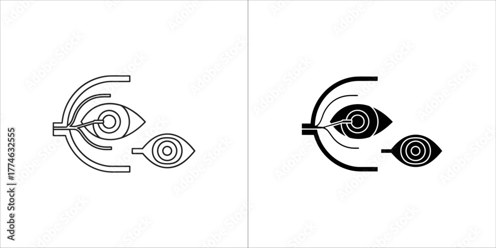 Eye anatomy diagram with optic nerve and retina, vision science Stock ...