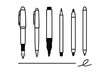 © Cezar_911 - Outline of various writing instruments on white background