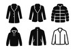 © Cezar_911 - Silhouette collection of diverse outerwear styles including coats, jackets, and hoodies
