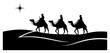 © Luka - Three wise men riding camels following star – minimalist Nativity journey silhouette