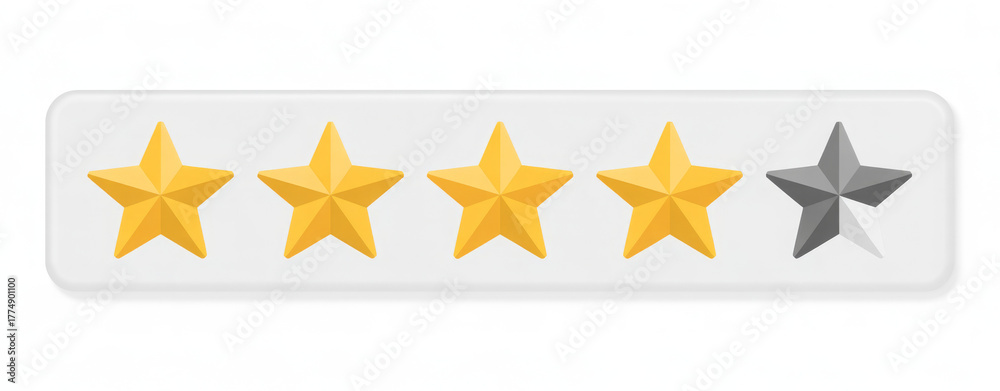 Four out of five stars rating vector illustration of customer feedback ...