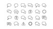 © Bianca - A diverse collection of vibrant and expressive speech bubble line icons, presented as outline signs perfect for graphic design, web development, app interfaces, advertising materials, and various