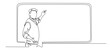 © pew - One continuous line drawing happy Teachers day. The teacher writes on the blackboard