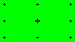 © Anzz Stock - Green screen with central plus sign and six smaller tracking marks arranged symmetrically, designed for chromakey motion tracking, camera alignment, and VFX compositing.
