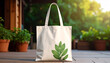 © MauveDesign - Canvas tote with leaf pattern, Generated image