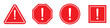 © bestarts25 - warning danger icon.  Caution alarm alert set, warn sign , attention vector icon, red color. Flat vector illustration.