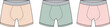 © Noman - Collection of men's boxer briefs in three different pastel colors for everyday comfort and style