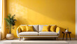 © Saktanong - Stylish yellow sofa and decor modern living room interior design bright environment contemporary viewpoint cozy concept