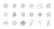 © Naeem - Line surprise icon element set. Hand drawn line sun bursts, cartoon star sparkles, and playful surprise rays with comic starburst and whimsical sunshine comic effect elements. Vector illustration
