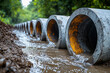 © plysuikvv - Concrete stormwater drainage system in a natural setting Generative AI