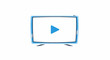 © bulukudukid - A simple blue television icon with a play button on a white background.