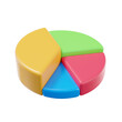 © lyr - 3D Pie Chart Icon Representing Data Analysis and Business Growth