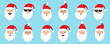 © Vasyl Yurlov - Set of Santa Claus face. Santa faces set. Christmas claus character set. Cute funny santa claus. Saint nick head for Christmas cards, banners, labels. Cute noel icon. collection of santa head.