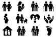 © kashurin - Family icons set. Vector illustration.