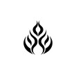 © Pk - Abstract flame design with symmetrical curved shapes on transparent background silhouette
