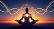 © Andres Mejia - Person meditating with energy flowing from heart chakra