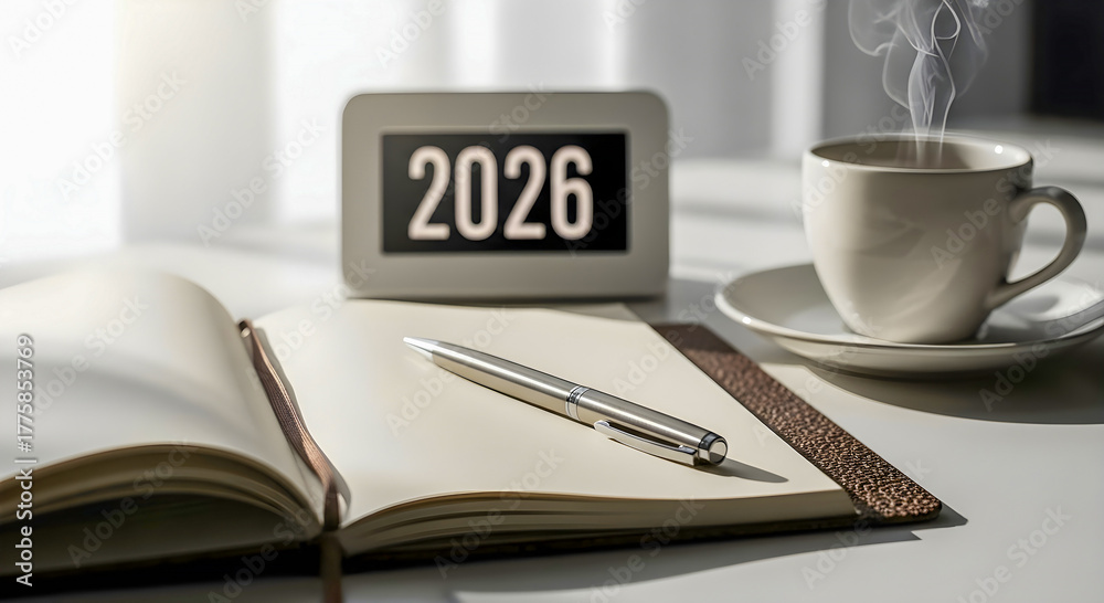Planning for the Future 2026 A New Year's Desk Setup with Coffee and ...