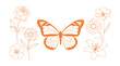 © Liveline - Butterfly and Flower Line Art in a Minimalist Style.Set of nature designs with thin lines. Vector illustration.