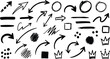 © MDMAHBUBUR - Hand Drawn Arrows Circles Lines and Scribbles on White Background, Doodle Style