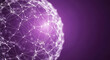 © Pixolia Stock - Abstract white network sphere on purple background image