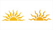 © Tania - Two stylized yellow sun icons with wavy rays on a white background sunrise sunset