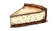 © Felos - Hand-drawn illustration of a single slice of creamy cheesecake