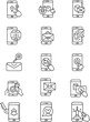 © Sam - Vector of set of outline icons for mobile app and communication features