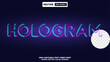 © sawrav97 - Hologram colorful neon glow beam style editable vector text effect. Futuristic glow typography design for youth techno marketing and future innovation network barnding.