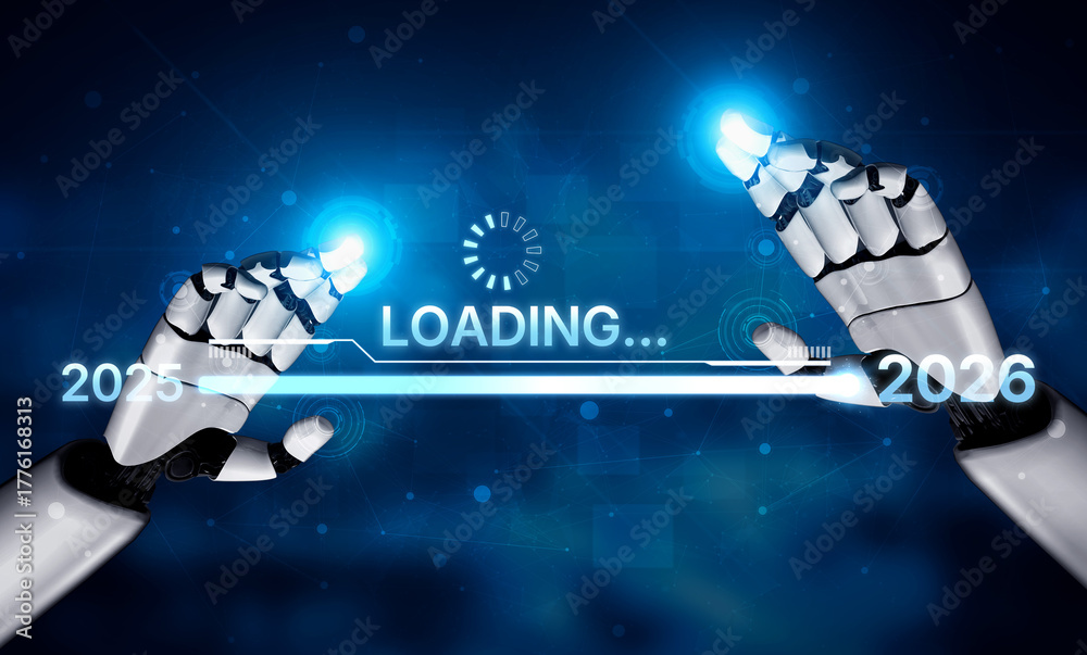 AI visualizes the transition from 2025 to 2026 using smart progress ...