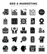© Icon - Set of simple Glyph SEO & Marketing Icons. Glyph art icons pack.
