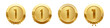 © backup16 - Set of gold first place medals with number 1 and laurel wreaths. Shiny golden badges for top ranking, winner award, competition prize, or achievement certificate. Realistic vector illustration.