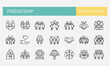 © Anwar 22 - Dynamic collection of versatile outline icons symbolizing strong human bonds, collaborative teamwork, social unity, and community support
