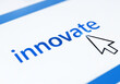 © md - Innovate button on a white background with a cursor pointing at it