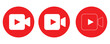 © Ayyam - Red and White Video Camera Play Button Icons, Flat YouTube Recording Symbol Vector Collectio