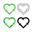 © RayZing   - Heart Recycle Logo Set, Green Love Environment Symbol