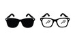 © MALA - Two pairs of sunglasses one black one white in a simple graphic style