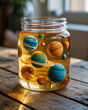 © Shaikot - an interesting illustration of some planets in a jar