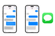 © Vector World - Two smartphones displaying text message conversation interface