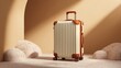© nameera_juwairiya - elegant luggage on minimalist beige background