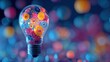 © nameera_juwairiya - colorful gears inside a lightbulb idea