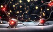 © VictoriaEmerson - Biological neuron cells presenting a conceptual connection between science and holiday celebration
