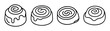 © PURE VECTOR WORK - Four cinnamon rolls illustration vector graphic design bakery pastry dessert sweet treat food item isolated image