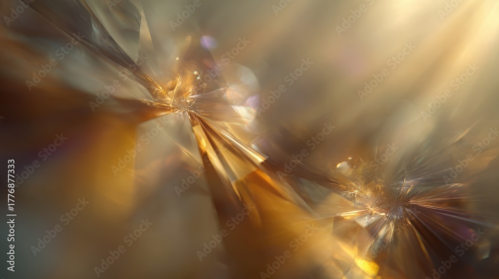 Radiant crystals reflect light in warm tones, creating a mesmerizing display of golden hues. The soft glow enhances the intricate details, inviting tranquility and awe.